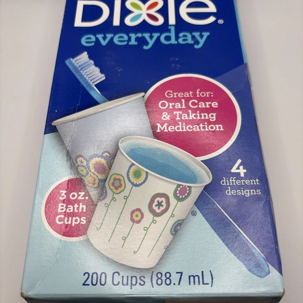 Dixie Everyday  Symphony 3 oz Bath Cups Deco Floral‎ Pattern 200 Count NOS